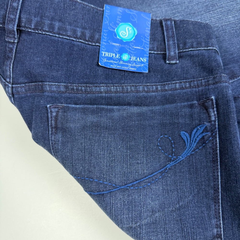 Women’s Dark Blue Straight-Leg Jeans Size 12 - Picture 7 of 13